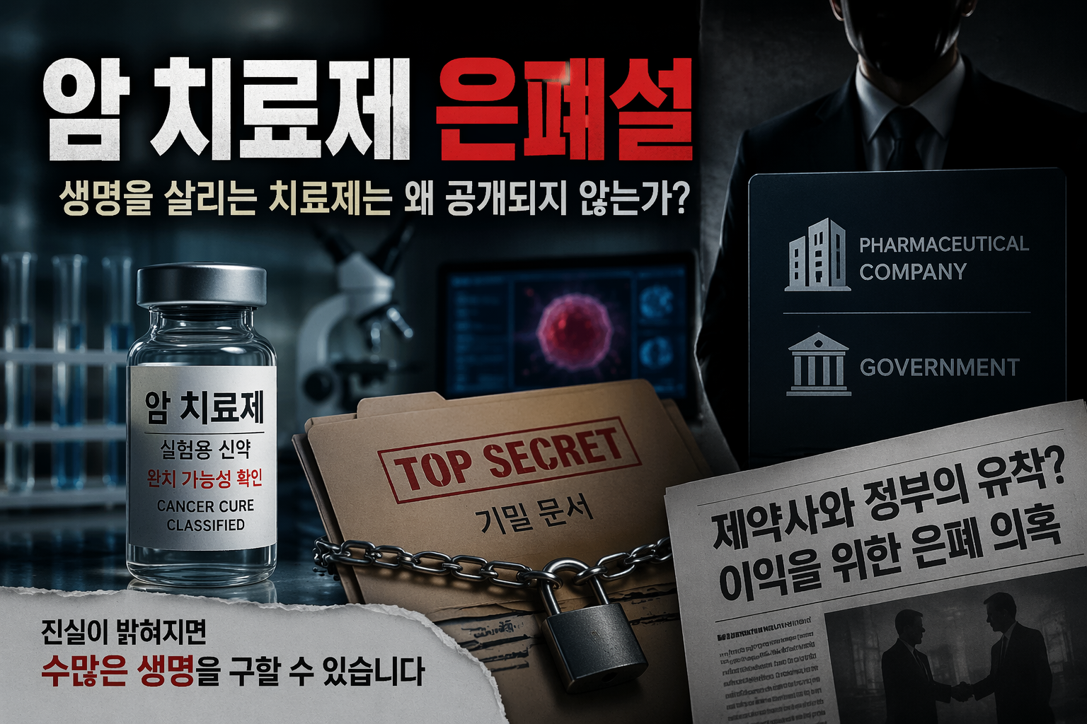 암 치료제 은폐설 - 제약회사가 완치약을 숨기나?