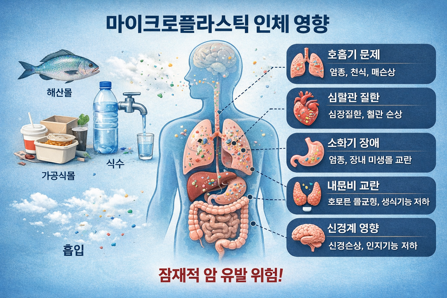 마이크로플라스틱 인체 영향 - 뇌·혈액 속 숨겨진 진실